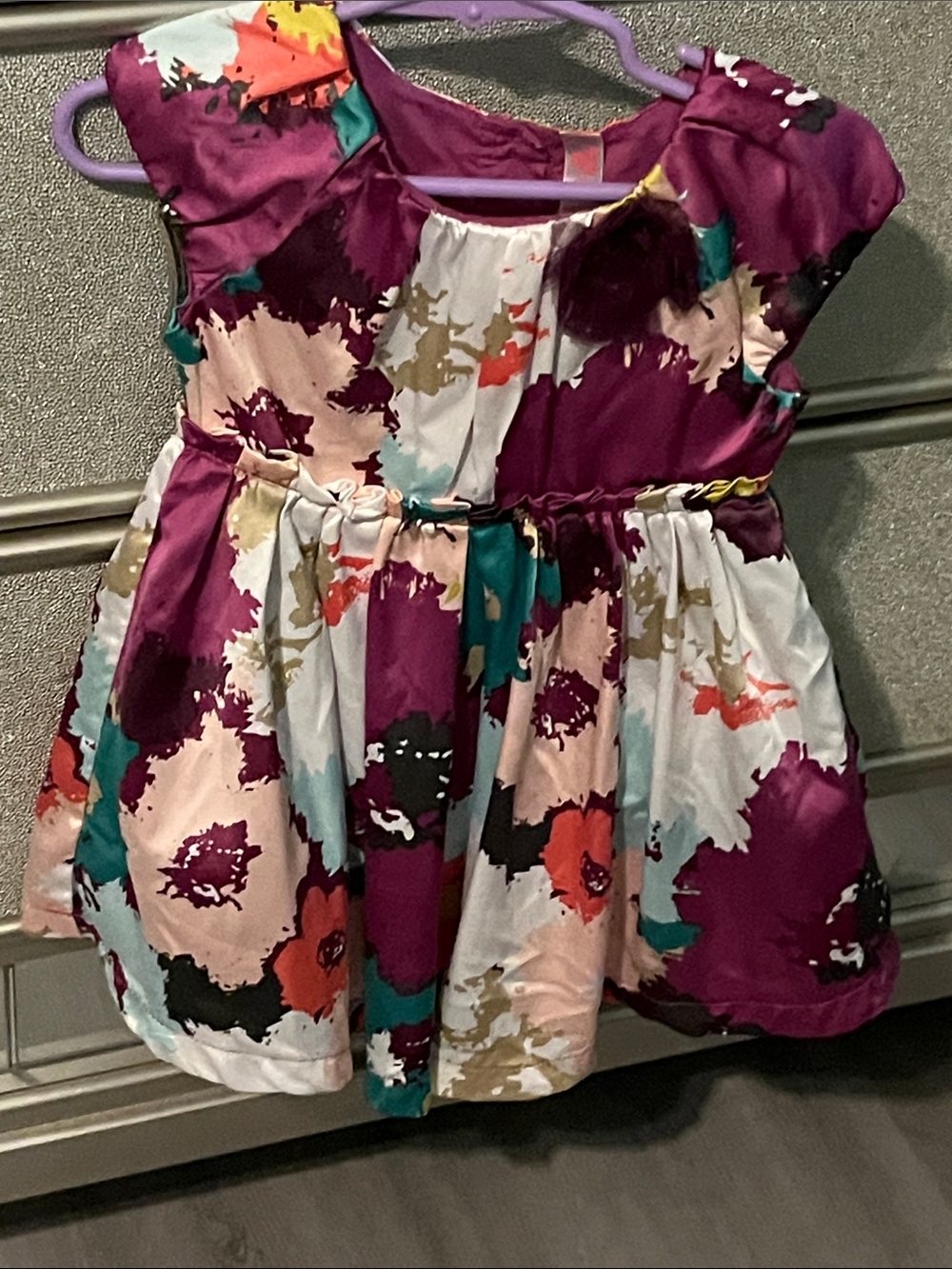 Cherokee Plum Multi Floral Print Party Dress